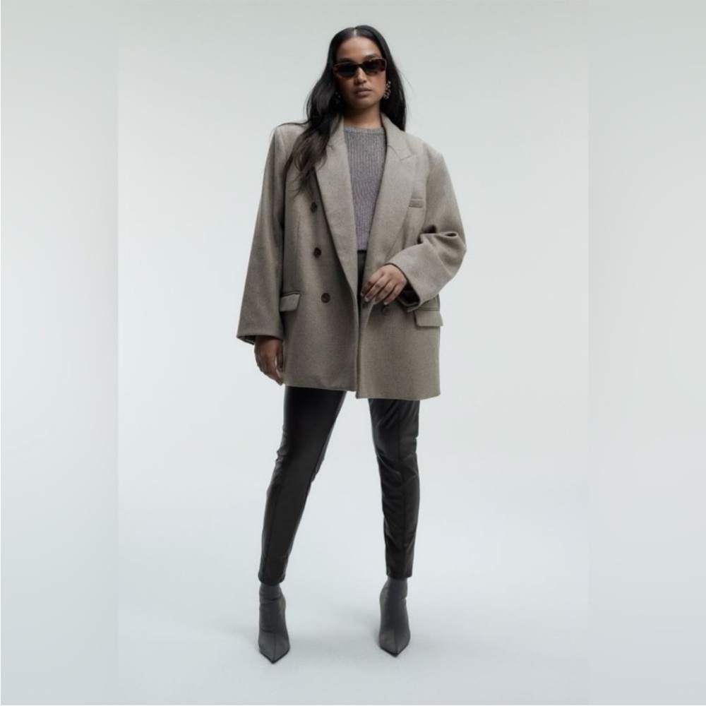 H&M DOUBLE-BREASTED BLAZER wool oversized Small